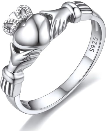 ChicSilver Claddagh Rings for Women Celtic Knot Irish Ring 925 Sterling Silver Claddagh Ring