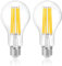 FLSNT LED Edison Glühbirne E27, A70 LED Filament Lampe 3000 Lumen Super Hell, 18W(Ersetzt 200W), 3000K Warmweiß, nicht dimmbar, Klar Glas, 2 Stück