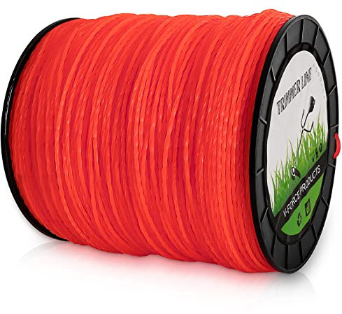 Jowlawn Línea de desbrozadora de Hilo de 0.095 Pulgadas por 1765 pies, Carrete de 5 Libras – Cuerda Trenzada en Espiral Resistente para recortadoras de Hierba Ego Stihl Ryobi Echo, Cuerda inalámbrica