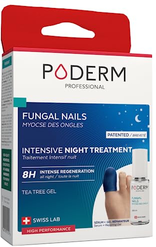 PODERM – HONGOS UÑAS PIES TRATAMIENTO PROFESIONAL DE NOCHE INTENSIVO 2 en 1 – Elimina la micosis | VEGANO | pies/manos | Fácil y rápido | Swiss Made