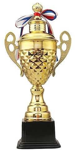 Coppe trofeo premio oro, 37 cm, grande trofeo vincitore, in metallo, per tornei sportivi, cerimonie, feste, sport competitivi