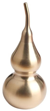 Abaodam Copper Hollow Gourd Desktop Adornment 88mm Brass Feng Shui Figurine Antique Style Tabletop Gourd Decor for Home and Office