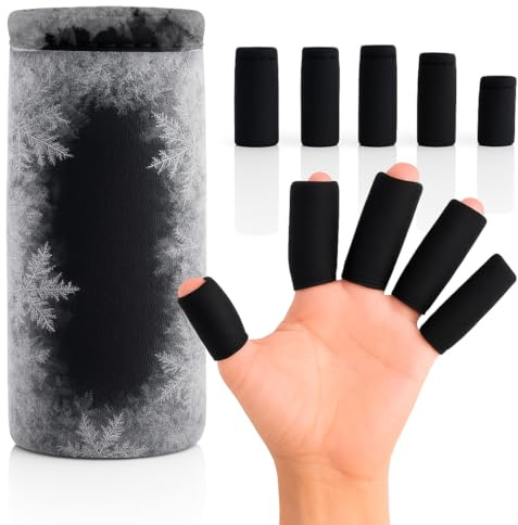 Arctic Flex Finger Ice Pack Sleeve - (5 Pk) Compression Sleeves for Arthritis, Trigger Finger & Pain Relief - Hot and Cold Gel Therapy Treatment for Joints & Thumb - Support Wrap for Swelling