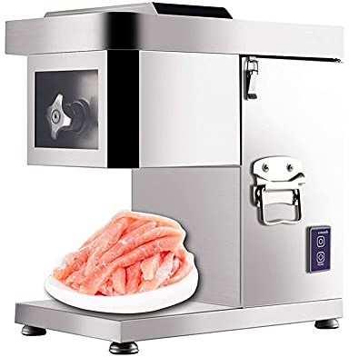 Affettatrice per Uso Domestico o Commerciale, affetta e sminuzza tagliaverdure Elettrico in Acciaio Inossidabile, affettatrice per Carne vegetale, tritacarne per Frutta, affettatri