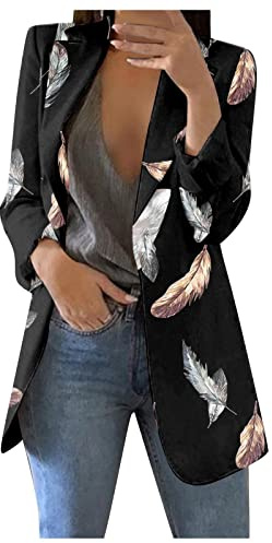 SCBFDI Coat Damen Oversize Festliche Coktail Mantel Langen Ärmeln Businesse | Woman Gestreiftes mit Reverskragen Slim Wanderbekleidung Festival Outfit