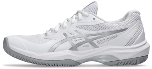 ASICS Women's Game FlyteFoam Tennis Shoes, 8.5, White/Pure Silver