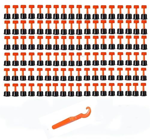 Cuñas Niveladoras para Nivelar Azulejos del Suelo,50 pcs Espaciadores de Azulejos Reutilizables con Agujas de Acero Forma de T + Llaves para Azulejos Que Sirve para Instalar Azulejos Pared Suelo