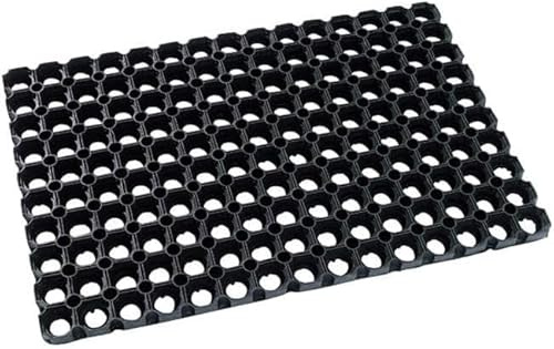 HOME ZEN HOUSEHOLD LINEN Zerbino Bucato in Gomma TAPPETO per Esterni tutte le superfici, Resistente, Altezza 1 cm, Nero ART COMPOS (MISURA 50X80 CM)
