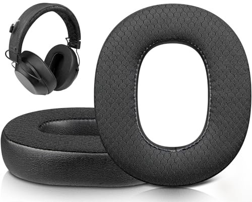 SOULWIT Cuscinetti Auricolari di Ricambio in Tessuto a Rete per Plantronics BackBeat FIT 6100 (FIT6100) Cuffie Bluetooth Senza Fili, Padiglioni Cuffie con Schiuma Antirumore, Spessore Aggiunto - Nero