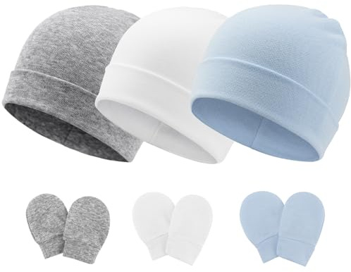 DRESHOW Bebé Gorro y Guantes para Bebé Recién Nacido Bebé Beanie Sombrero para Bebés Niños Gorros