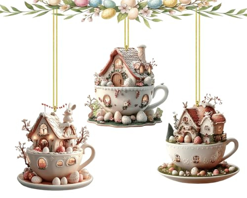 Decorazione Pasqua, 3 Pezzi Decorazioni Pasqua da Appendere, Addobbi Pasquali da Appendere, Decorazioni Pasquali Coniglio per Festa di Pasquas