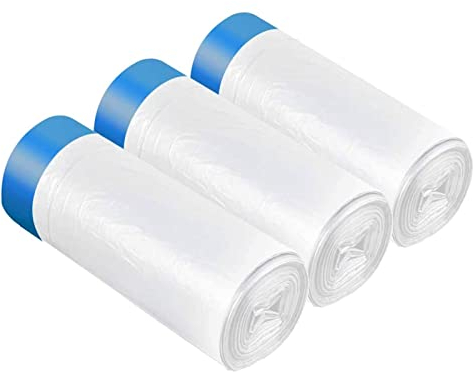 CORESLUX 20-25L Drawstring Trash Bag, Garbage Bag Rubbish Bags, Super Strong Bin Liners, 3Roll 60 Counts, for Kitchen, Bedroom, Office (Bule Drawstring)