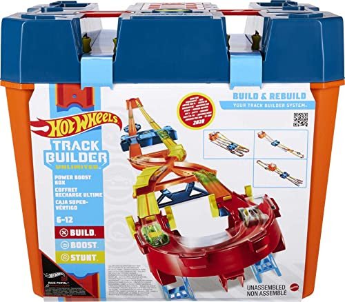 Hot Wheels Track Builder Unlimited Caja de Acrobacias Premium, pista personalizable con accesorios (Mattel GNJ01)