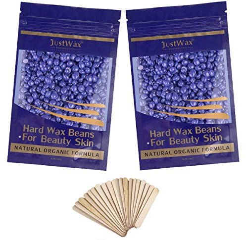 JXJFOZ Wachsbohnen Haarentfernung -Hard Wax Beans -Waxperlenen -Wachs Perlen -Wachskugeln Haarentfernung Niedrigtemperatur ohne Vliesstreife 200g (Lavendel)