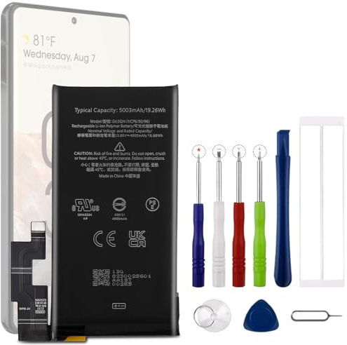 Vvsialeek New G63QN Replacement Battery for Google Pixel 6 Pro G8VOU GLUOG G85KQ with Free Toolkit