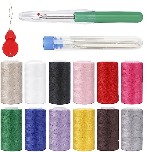XCZYN Kit da cucito di alta qualità, 34 pezzi fai da te, ago, fili colorati, tagliacuciture, riempito per rammendare e cucire
