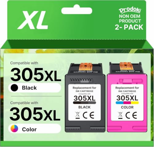 Prodoki 305 XL Cartouche d'encre Remplacement pour HP 305 XL Noir et Couleur Cartouche pour HP 305 305XL pour HP DeskJet 2820E 4220E 2720E 2700 2720 2700E 2723E 2800E Envy 6000 6032E 6432E 6020E