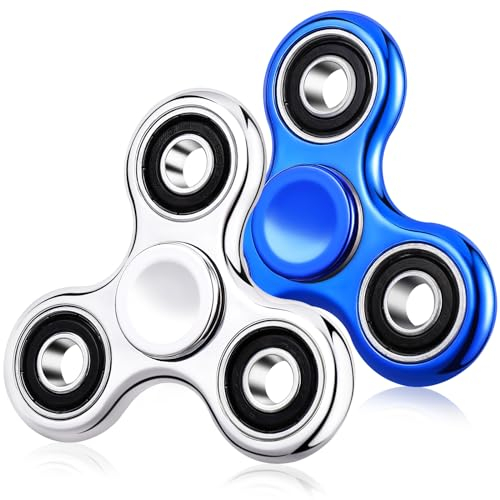 Fidget Spinner 2 Pack, Stress Angst Relief Sensory Fidget Spielzeug für Kinder Erwachsene, Coole galvanische Fidget Spinner für ADHD Autismus Geburtstag Gifts Klassenzimmer Preise für Jungen Mädchen