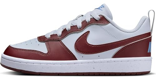 NIKE Court Borough Low Recraft Sneaker, Pure Platinum/Dark Team Red-Blue Beyond, 36.5 EU