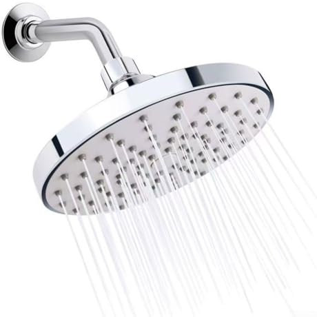 Gdfnmogo Cabezal de ducha tipo lluvia, diseño elegante, fácil ajuste de ángulo, resistente a la escala, montaje en techo de pared, para baño, fácil instalación