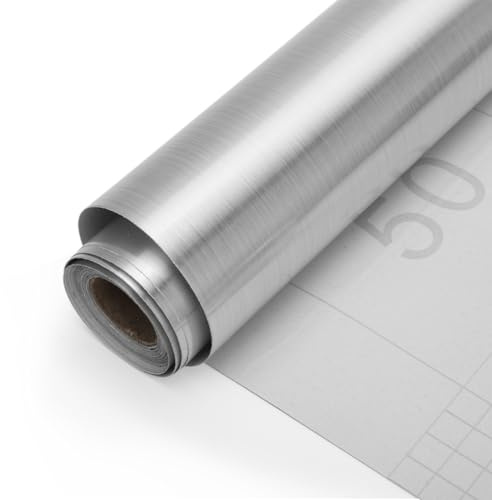 Film miroir autocollant - 500 x 40 cm - Sans verre - Autocollant - Pour meubles - Effet miroir argenté - Pour bricolage et décoration d'intérieur