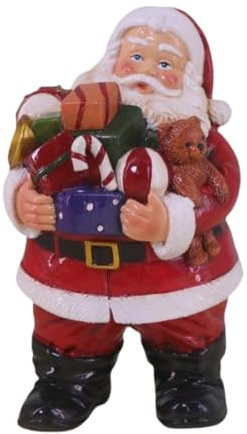 MERIGLARE Resin Santa Claus Christmas Figurines Xmas Sculpture Santa Claus Statue Figure Christmas Decorations Unique for Indoor Outdoor Kids Fireplace Desktop Home, B