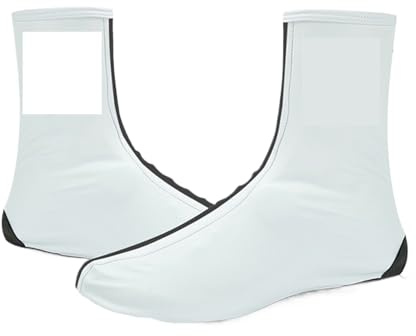 HUWOYG 2 paia di copriscarpe da ciclismo impermeabili for bici bicicletta riflettenti antivento mantengono caldi Per La Casa(White,S)