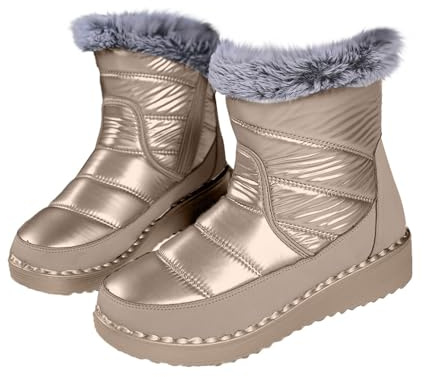 Generisch Botas de nieve para mujer, impermeables, forradas – Botines de invierno para mujer, elegantes, botas cálidas de invierno con tacón de cuña para mujer, botas térmicas de media caña, Rg., 40