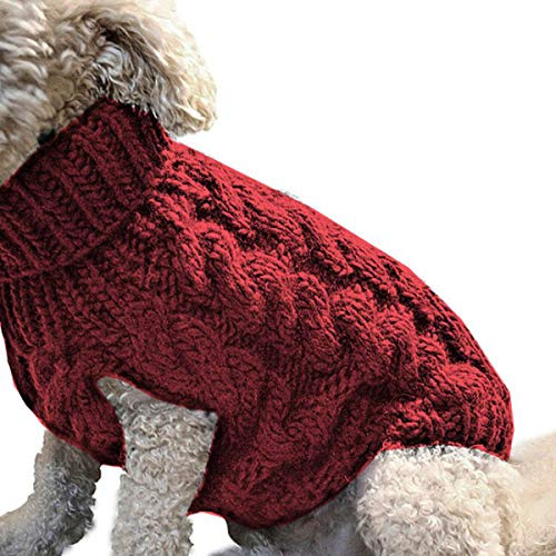 Petyoung Caldo maglioncino per cani, lavorato a maglia, adatto per i mesi invernali, veste cani di taglia piccola