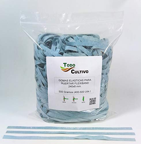 Flexiband Caoutchouc élastique pour greffer des Arbres et des Plantes 240x8mm 500 GRS.