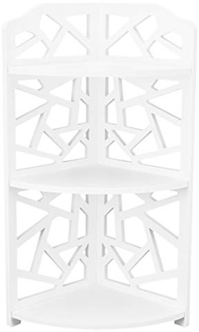 Hilitand Petites étagères d'angle à 3 niveaux, support sur pied, Étagères de Rangement Autoportantes, Meuble de rangement d'angle, salle de bain étagères d'angle, pour petits espaces, salle de bain