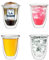 Creano doppelwandige Gläser 400ml „DG-V“, 4er Set, großes Thermoglas doppelwandig aus Borosilikatglas, Kaffeegläser, Teegläser, Latte Gläser, Doppelwandgläser