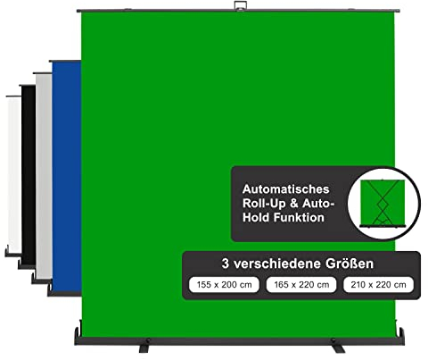 walimex pro Roll-Up Panel Hintergrund 210 x 220 cm Grün
