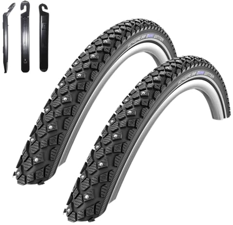 2 x Schwalbe Winter Fahrradreifen K-Guard Reflex Winterreifen 42-622 (28 x 1,60) inkl. 3 Reifenheber
