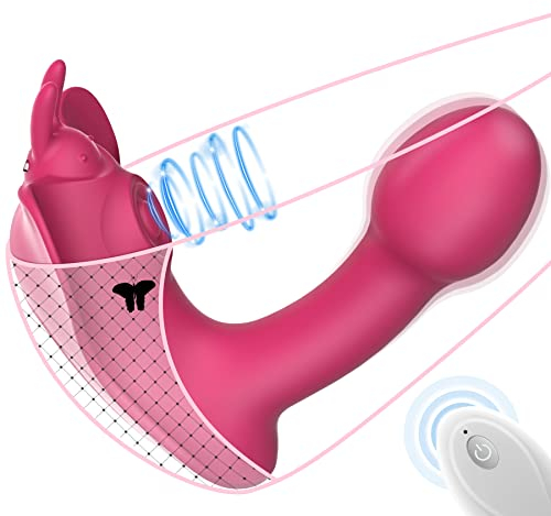 Butterfly Sex Spielzeug Vibratorslips mit Fernbedienung - ORSLUM Bonnie, Wearable Vibratoren Frauen Leise Sex Spielzeug für die Frau Paare, Ferngesteuerter Vibrator, Vibrator für Unterwegs, Rosenrot