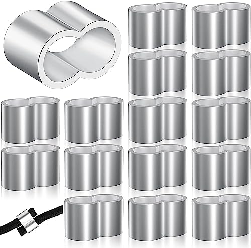 xocome repklämma 8 mm kvävningsklämmor av aluminium, rostfritt, för expanderrep, presenningsrep, gummirep (25 st proffs)
