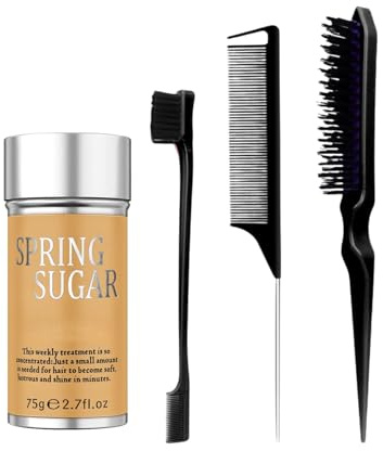 SPRINGSUGAR Hårvax för män och kvinnor, hårvaxpinne med 3 kammar, icke-fett, hårkam för frissigt och peruker