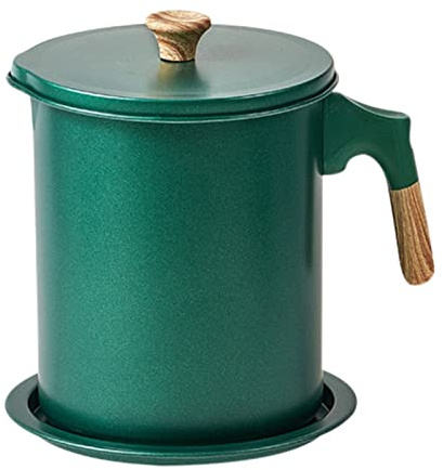 1,4 L Colador de Acero Inoxidable para Grasa de Tocino, Recipiente Grasa Tocino Acero Inoxidable con Colador Malla Lata Aceite Cocina para Aceite Cocina Usado, Grasa y Aceite para Freír