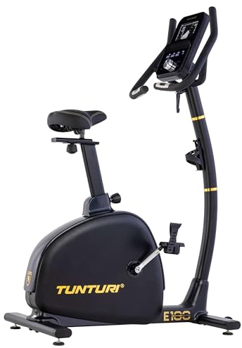Tunturi Centuri E100 motionscykel – ergometer – Bluetooth AI-skärm – fitnesscykel med 48 motståndsnivåer – Komfort plus sadel – multigrepp styre