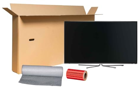 karton-billiger | Emballage TV Carton d'expédition pour téléviseur/TV jusqu'à 60 -SET - 1600x200x800mm - Dimension ceinture DHL - SET 3 pièces