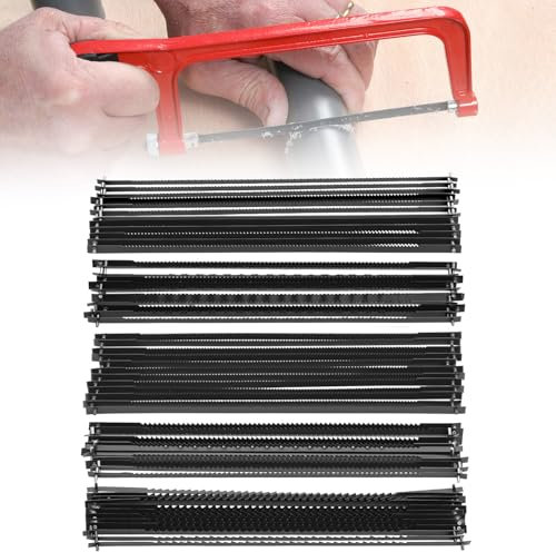 QWORK® 50 Piezas hojas de sierra de marquetería 127 mm, 10/15/18/20/24 dientes hojas de sierra precisión, hojas sierra acero al carbono, para plástico espumoso