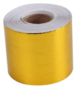 CONGARTENO Bande Isolante Thermique pour Véhicule Ruban Décoratif Doré Protection Anti-Chaleur Moteur Échappement Adaptable