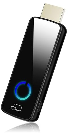4K Wireless Display Dongle Adattatore Wireless HDMI Streaming, Airplay, Miracast, DLNA, Google Casting, 5 GHz WLAN, Plug & Play per Smartphone, Tablet, PC/Mac