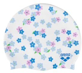 Arena HD unisex badmössa silikon elastisk vuxen träning vatten sport fitness simtillbehör klorskydd pool hårhatt, arenablommor, en storlek