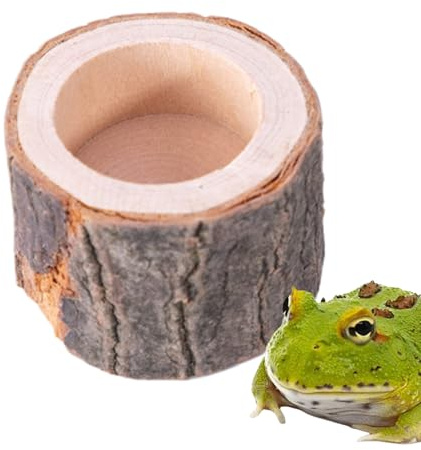 Cuenco de Comida de Tortuga, Plato de Agua para Reptiles, Taza de Grano de Madera, Accesorio de hábitat de Anfibios, estación de alimentación y Bebida, Cuenco multiespecie de,