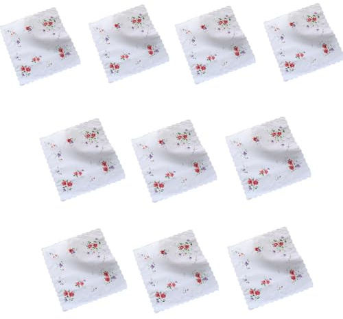 Nucelit 10 st kvinnor blommor näsdukar ficka näsdukar duk bandana bröllopsfest för flicka fyrkantig näsduk