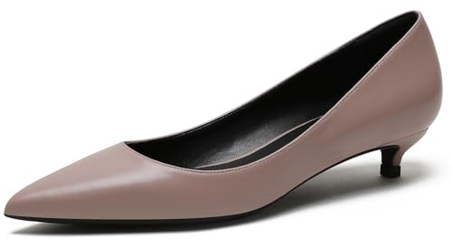 Wtharosa Zapatos Salón Sin Cordones Mujer Tacón Kitten Punta Afilada Tacón Bajo