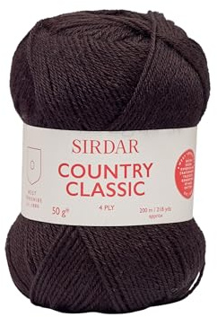Sirdar Country Classic 4 Ply, Black (973), 50g