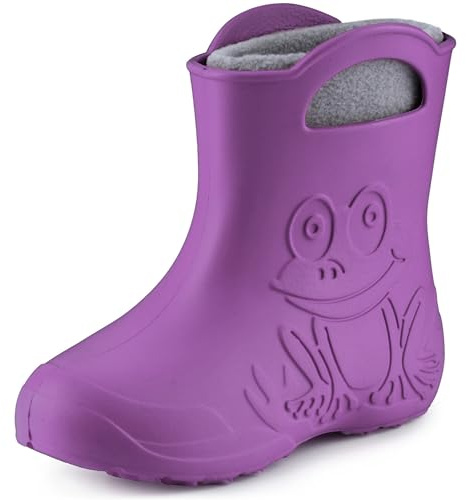 Ladeheid Botas de Agua para Niños en EVA para Invierno Botas de Goma Infantiles con Forro removible Impermeables Calzado para niños y niñas LA-CA-03 (Lilla, 26/27 EU)