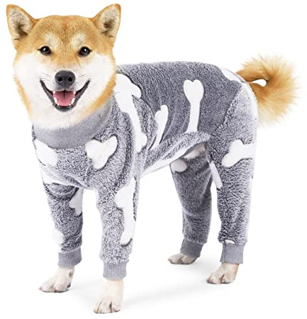 Combinaison pour chien, pyjama d'hiver en flanelle quadrupède pour animal de compagnie, combinaison chaude pour chien par temps froid, vêtements d'hiver pour chiens de taille moyenne et grande _XL